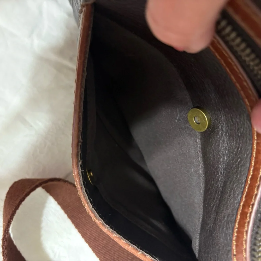 The Sak Dark Brown Leather Messenger Bag